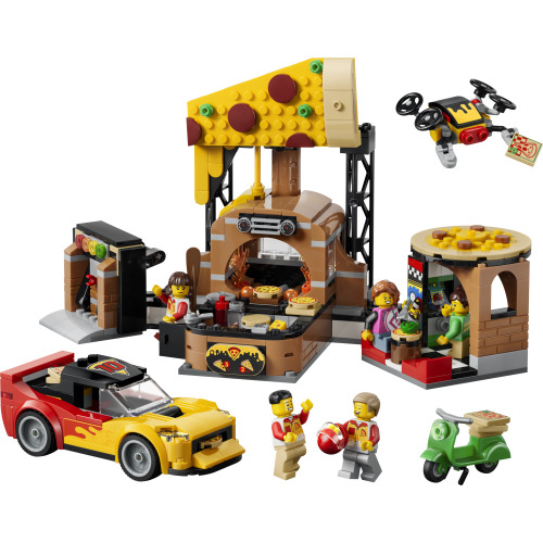 La pizzeria et ses véhicules de livraison - LEGO City