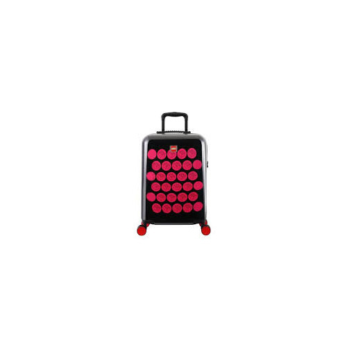 Valise Lego dots - 24 pouces - Noir et rose - 