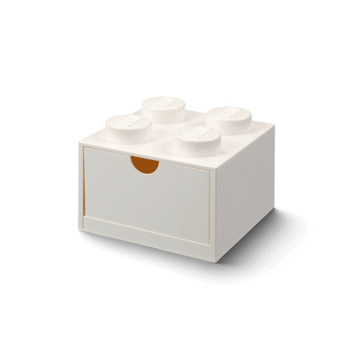 Brique de rangement 4 tenons avec tiroir – blanc - 