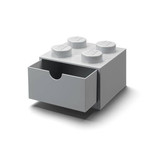 Brique de rangement 4 tenons avec tiroir – gris - 