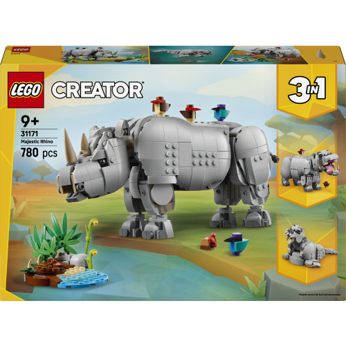 Animaux sauvages : le rhinocéros majestueux et les oiseaux - LEGO Creator 3-en-1