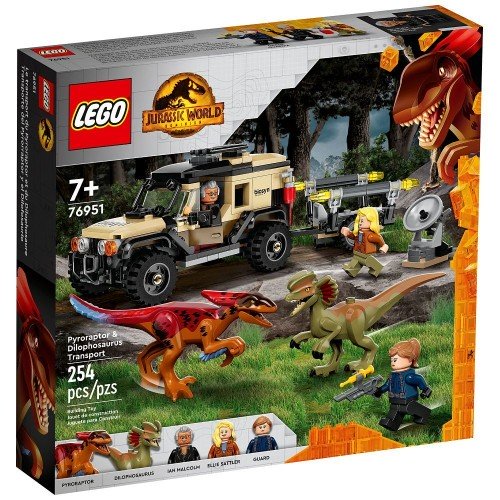 Le transport du Pyroraptor et du Dilophosaurus - Lego LEGO Jurassic World