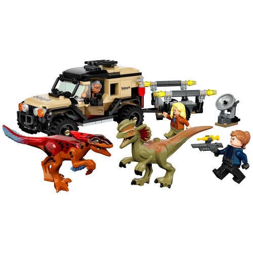 Le transport du Pyroraptor et du Dilophosaurus - LEGO Jurassic World
