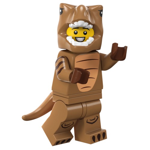 Minifigurines Série 24 no 71037 - Le fan en costume de T-Rex - Lego 