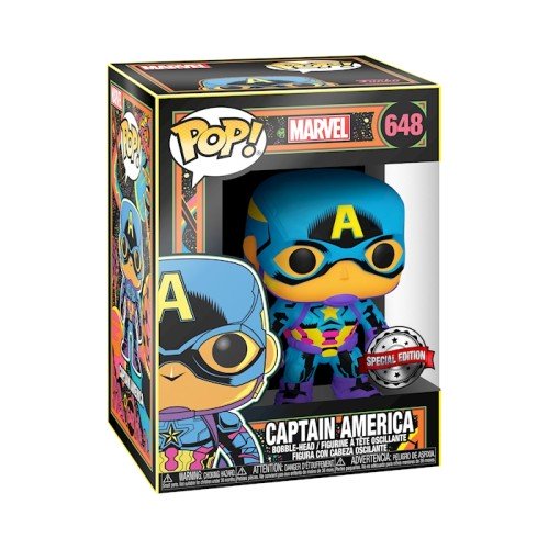 POP Marvel Black L. Captain Amer Spec. Edition/ à tête oscillante - Lego 