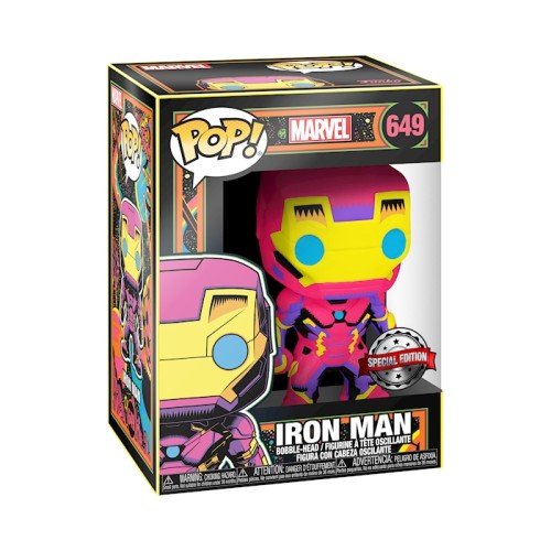 POP Marvel Black Light Iron Man Spec. Edition/ à tête oscillante - 