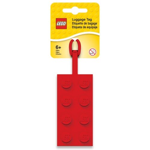 Étiquette de bagage rouge 2x4 - Lego 