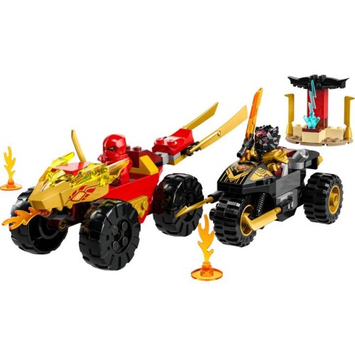 Le combat en voiture et en moto de Kai et Ras - LEGO Ninjago