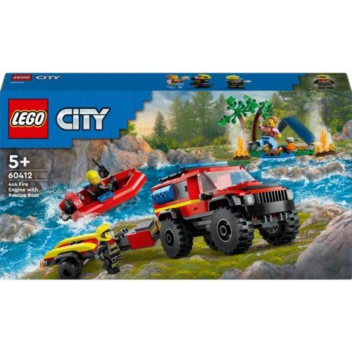 Le camion de pompiers 4x4 et le canot de sauvetage - Lego LEGO City