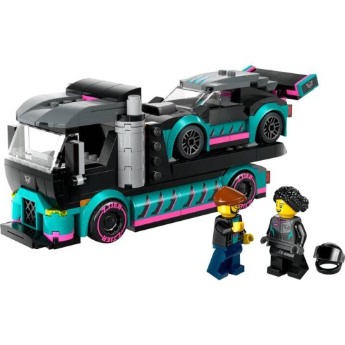 La voiture de course et le camion de transport de voitures - LEGO City