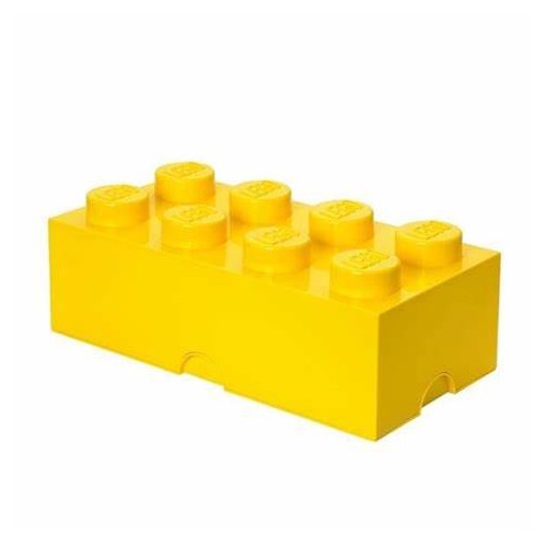 Brique de rangement 8 tenons - Jaune - Lego 