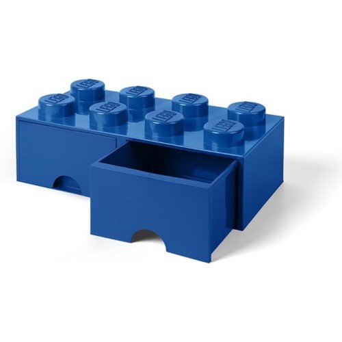 Brique de rangment 8 tenons avec tiroirs – bleu - Lego 