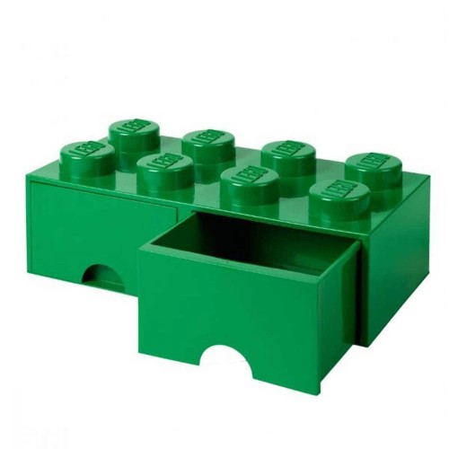 Brique de rangement 8 tenons avec tiroirs – Vert - 