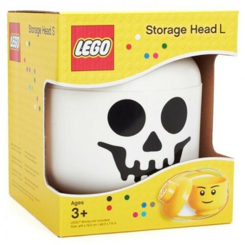 Grande boîte de rangement - Tête de squelette blanche - Lego 