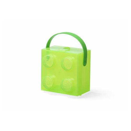 Boîte à poignée - Verte claire transparente - Lego 