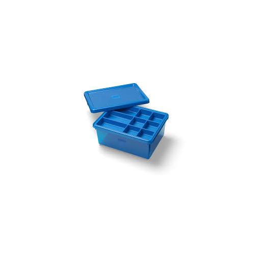Boîte de rangement à compartiments - bleu -