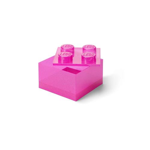 Brique de rangement translucide - rose pailleté - 