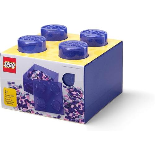Brique de rangement translucide - violet pailleté - 