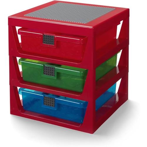 Système de rangement à 3 tiroirs – rouge - 