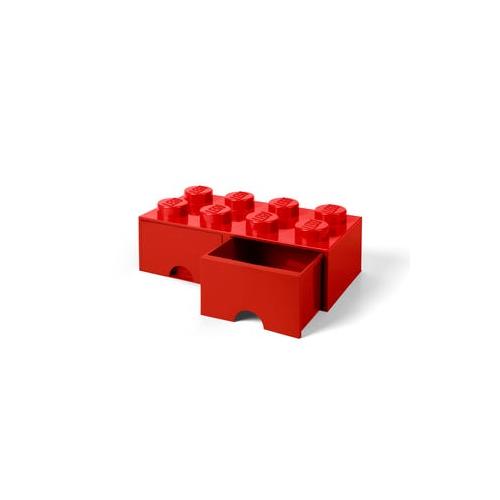 Brique de rangement 8 tenons avec tiroirs – rouge -