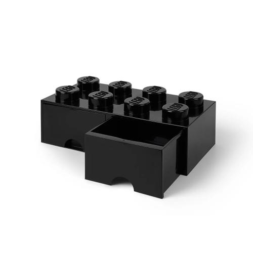 Brique de rangement 8 tenons avec tiroirs – noir -