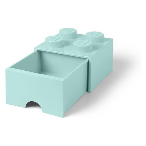Brique de rangement 4 tenons avec tiroir – bleu -