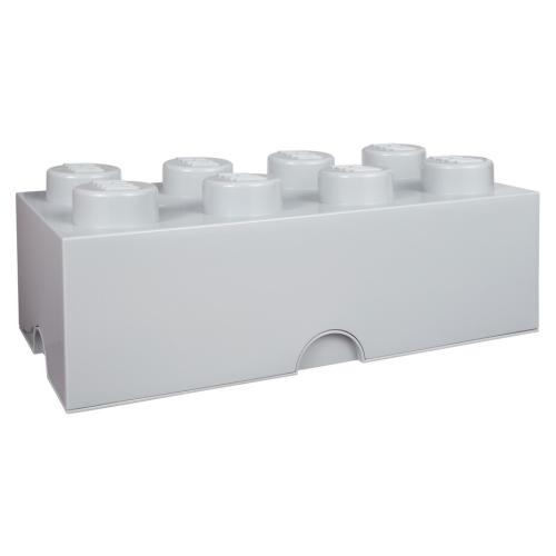 Brique de rangement 8 tenons –  Gris clair (medium stone grey) - Lego 