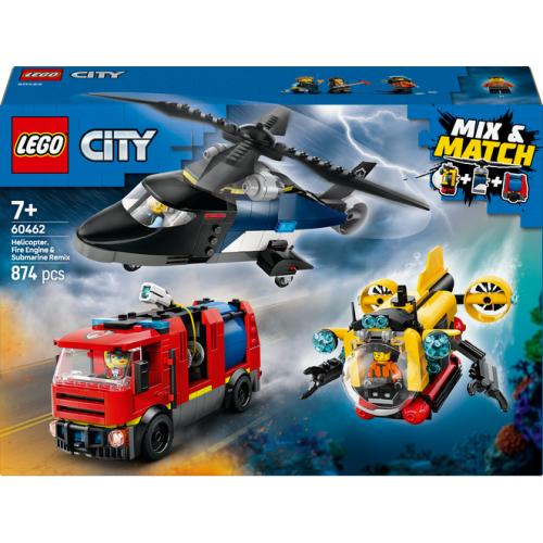 Hélicoptère, camion de pompiers et sous-marin modulable - Lego LEGO City