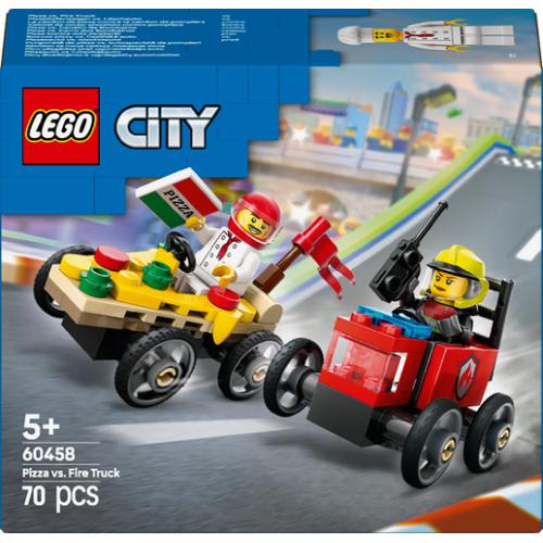 Pack de bolides de course : camion de pizza contre camion de pompiers - Lego LEGO City