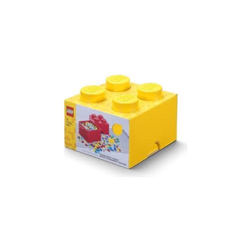 Brique de rangement 4 tenons – jaune - Lego 